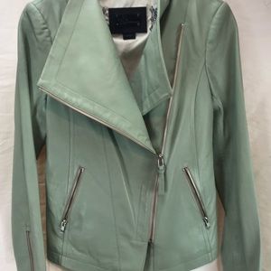 NWOT Mackage Gabby leather jacket sz s mint green
